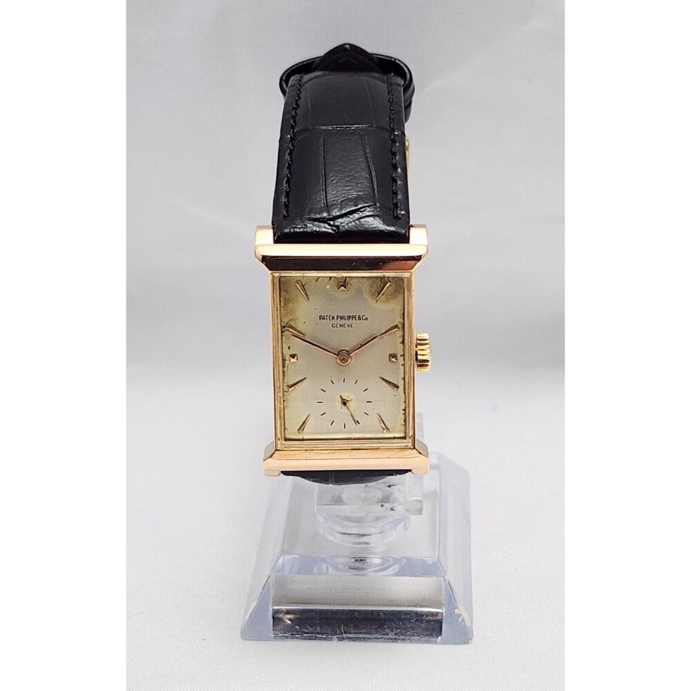 Vintage Patek Philippe 2404 Canape Art Deco Architectural 1950s 18K Rose Gold - Picture 7 of 16